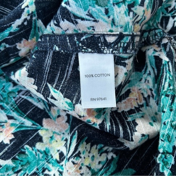 J Jill Floral 100% Cotton Midi Dress 3/4 Sleeves Size 2X Spring Summer Easter - Picture 4 of 12